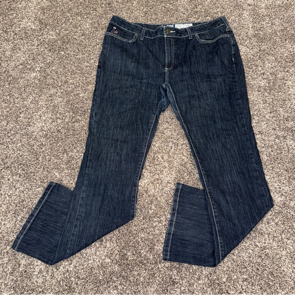 Lapco FR Jeans Womens Sz 16 Reg 40x30 Straight American Workwear Dark Wash Denim